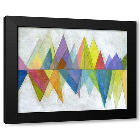 Asym Tri Black Modern Wood Framed Art Print with Double Matting by Haynes, Smith