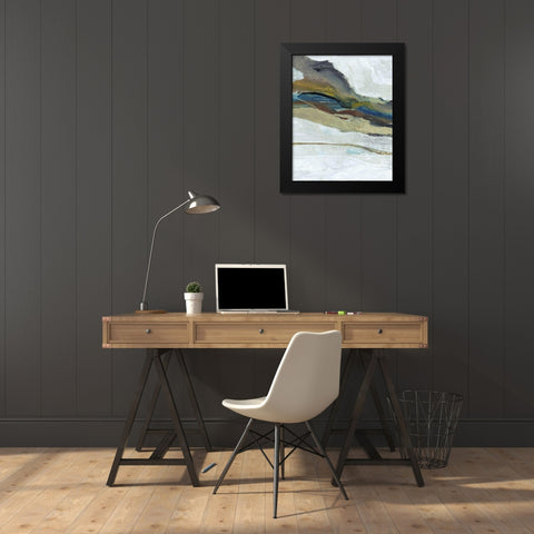 One Flow Black Modern Wood Framed Art Print by Haynes, Smith