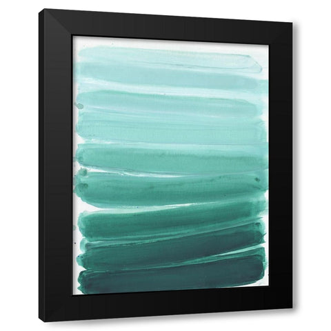 Menta Ombre Black Modern Wood Framed Art Print with Double Matting by Haynes, Smith