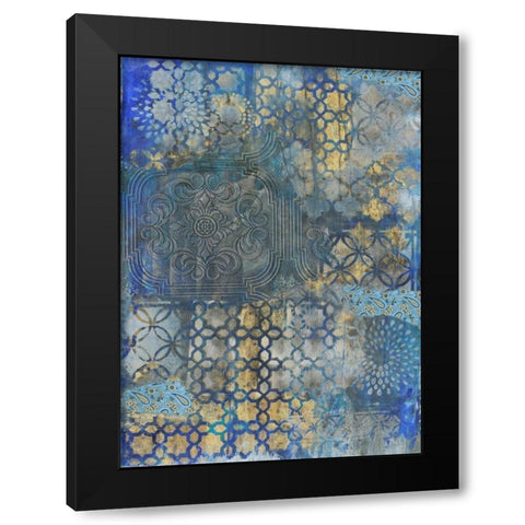 Ornate Azul B2 Black Modern Wood Framed Art Print with Double Matting by Haynes, Smith