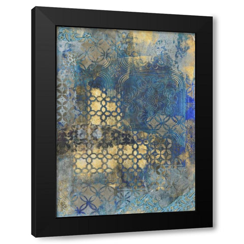 Ornate Azul C2 Black Modern Wood Framed Art Print with Double Matting by Haynes, Smith