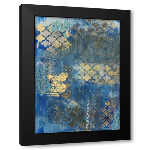 Ornate Azul D2 Black Modern Wood Framed Art Print with Double Matting by Haynes, Smith