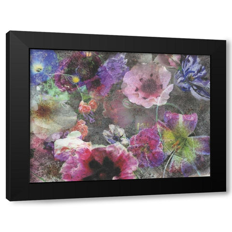 Floral Meeting Black Modern Wood Framed Art Print with Double Matting by Haynes, Smith