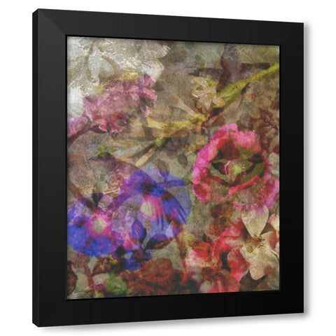 Floral Meeting 2 Black Modern Wood Framed Art Print by Haynes, Smith
