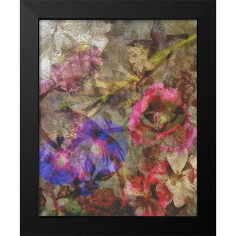 Floral Meeting 2 Black Modern Wood Framed Art Print by Haynes, Smith