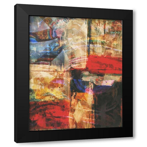 Patches Galore Black Modern Wood Framed Art Print by Haynes, Smith
