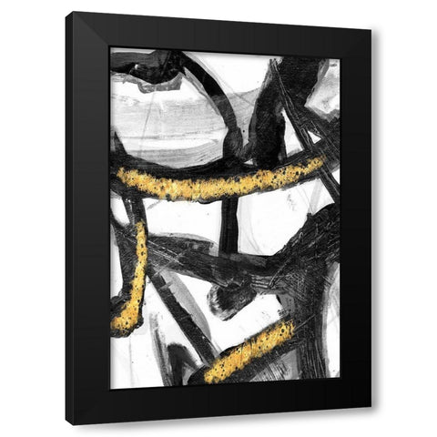 Divine Streaks 3 Black Modern Wood Framed Art Print by Haynes, Smith