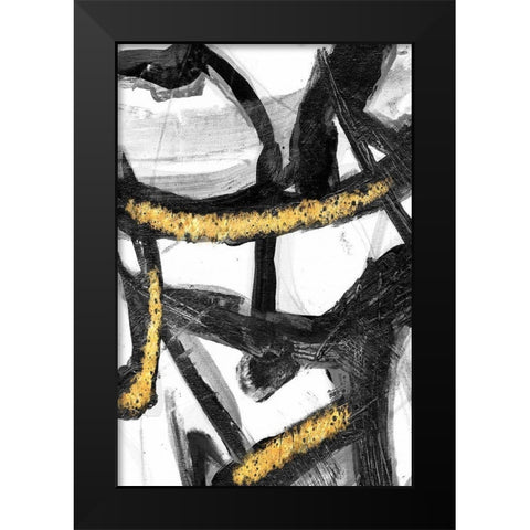 Divine Streaks 3 Black Modern Wood Framed Art Print by Haynes, Smith