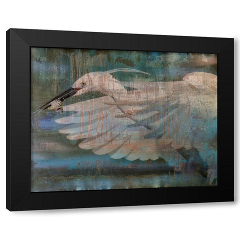 Deep Crane Black Modern Wood Framed Art Print with Double Matting by Haynes, Smith