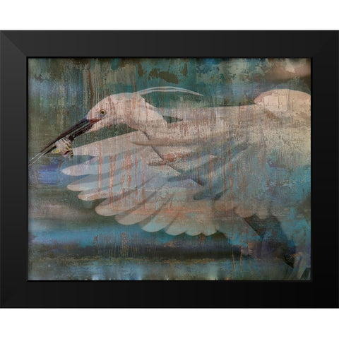 Deep Crane Black Modern Wood Framed Art Print by Haynes, Smith