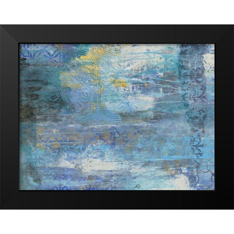 Sapphire Collision Black Modern Wood Framed Art Print by Haynes, Smith