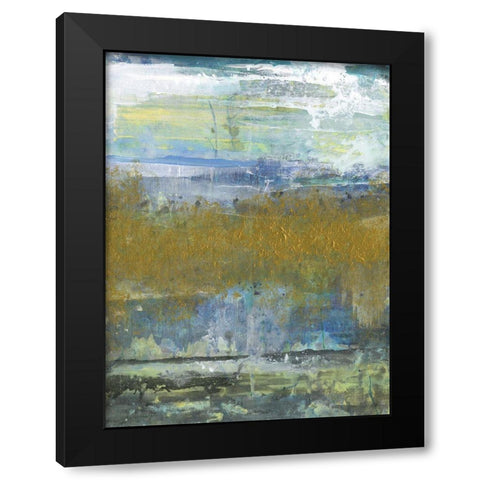 Golden Stream Black Modern Wood Framed Art Print by Haynes, Smith