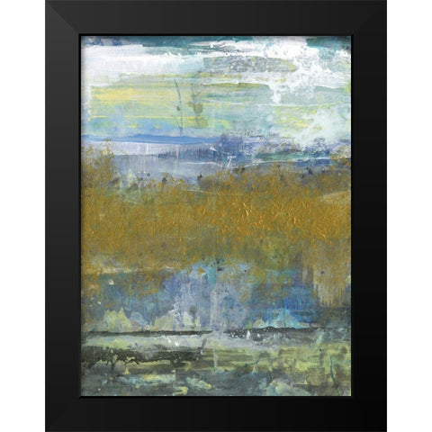 Golden Stream Black Modern Wood Framed Art Print by Haynes, Smith