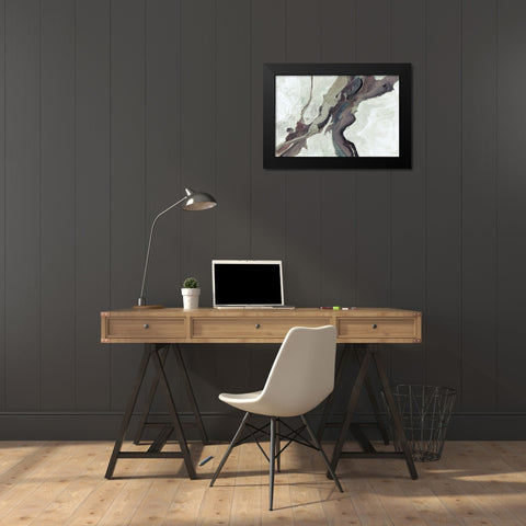 New Flow Black Modern Wood Framed Art Print by Haynes, Smith
