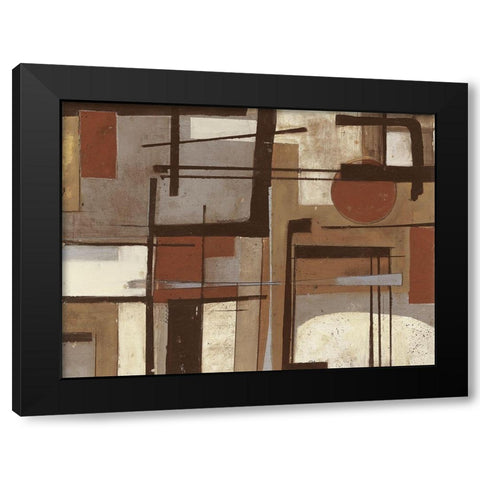 Geometric Fluidity 1 Black Modern Wood Framed Art Print by Haynes, Smith