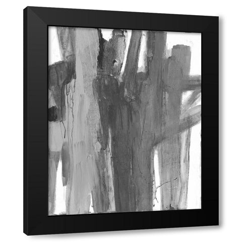 Monochromatic Smears 1 Black Modern Wood Framed Art Print by Haynes, Smith