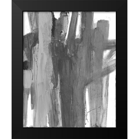 Monochromatic Smears 1 Black Modern Wood Framed Art Print by Haynes, Smith