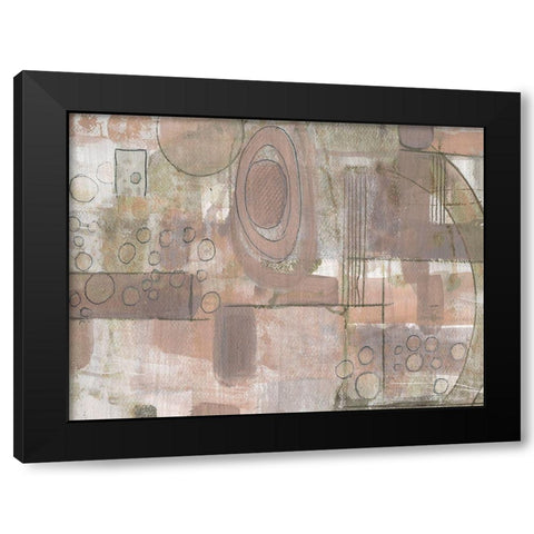 Parallel Strokes 1 Black Modern Wood Framed Art Print with Double Matting by Haynes, Smith