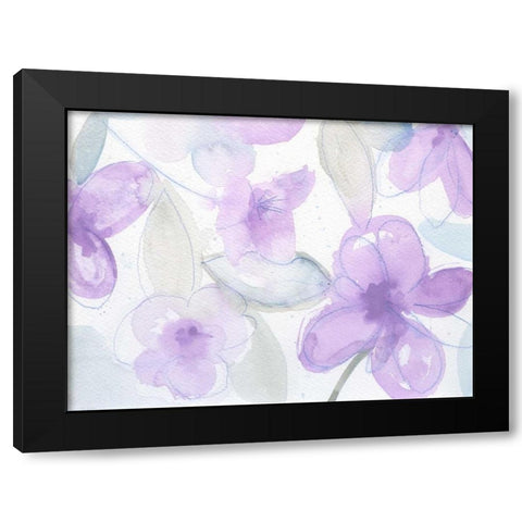 Lilac Garden Black Modern Wood Framed Art Print by Haynes, Smith