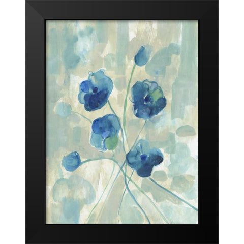 Soothing Midnight Black Modern Wood Framed Art Print by Haynes, Smith