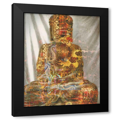 Buddah Zen 2 Black Modern Wood Framed Art Print with Double Matting by Haynes, Smith