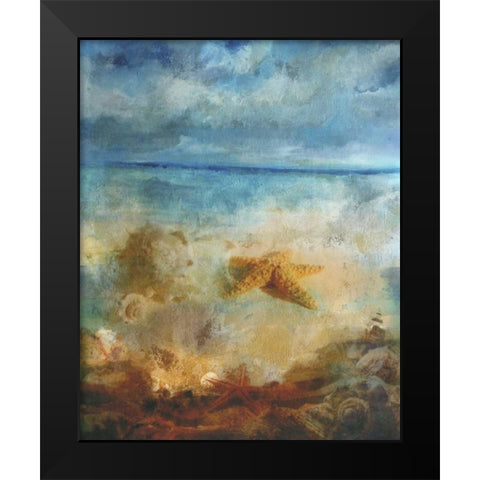 Misty Seascape Black Modern Wood Framed Art Print by Haynes, Smith