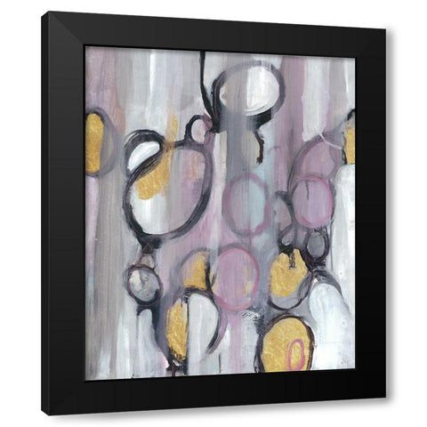Bubbly Lavender Black Modern Wood Framed Art Print by Haynes, Smith