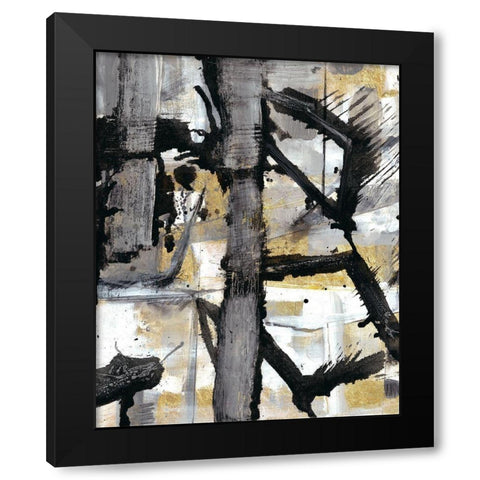 Golden Remembrance Black Modern Wood Framed Art Print by Haynes, Smith