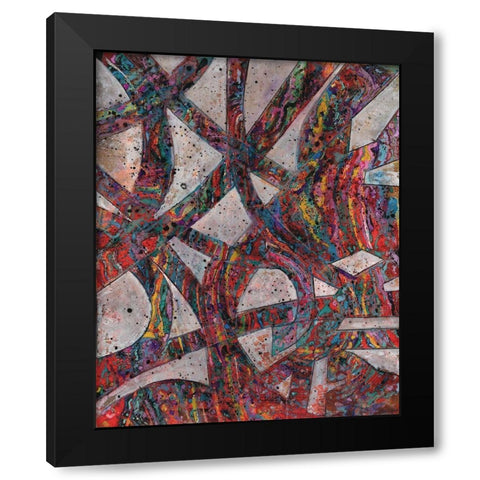 Painted Splattered Roads Black Modern Wood Framed Art Print by Haynes, Smith