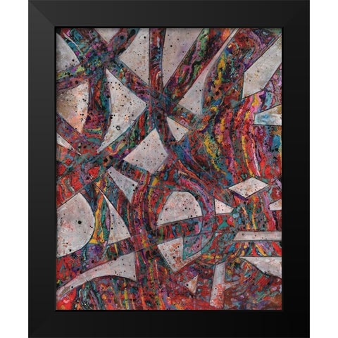 Painted Splattered Roads Black Modern Wood Framed Art Print by Haynes, Smith