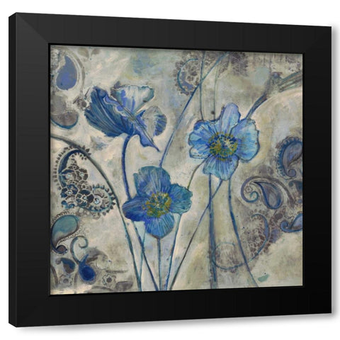 Flora on Gray Black Modern Wood Framed Art Print with Double Matting by Haynes, Smith