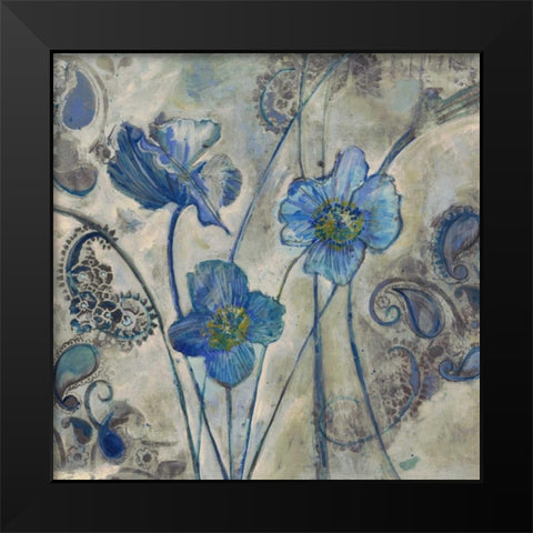 Flora on Gray Black Modern Wood Framed Art Print by Haynes, Smith