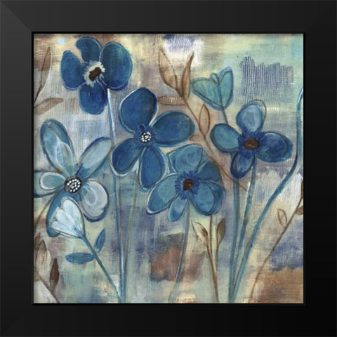 Blue Brown Black Modern Wood Framed Art Print by Haynes, Smith