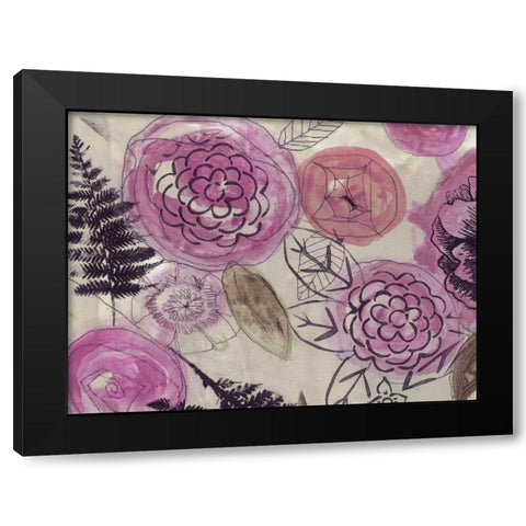 Rose Bouquet 2 Black Modern Wood Framed Art Print by Haynes, Smith