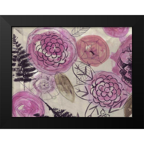 Rose Bouquet 2 Black Modern Wood Framed Art Print by Haynes, Smith