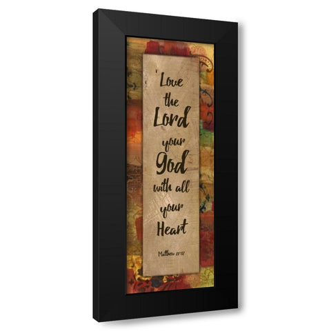 Love The Lord Autumn Blooms Black Modern Wood Framed Art Print by Haynes, Smith