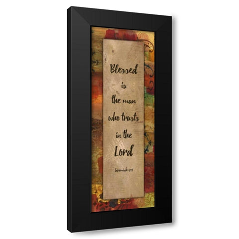 Trusts in the Lord Autumn Blooms Black Modern Wood Framed Art Print by Haynes, Smith