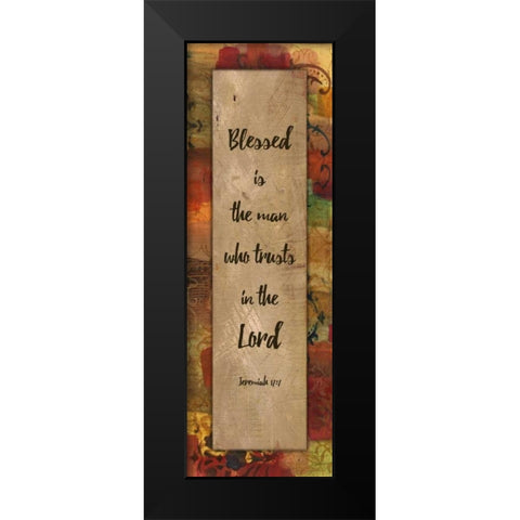 Trusts in the Lord Autumn Blooms Black Modern Wood Framed Art Print by Haynes, Smith