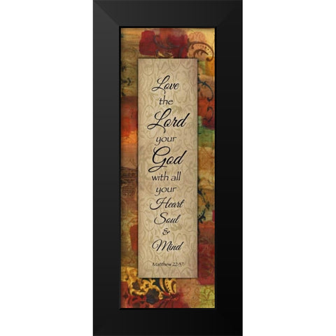 Love The Lord Autumn Blooms Black Modern Wood Framed Art Print by Haynes, Smith
