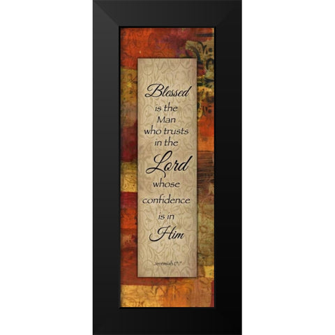 Blessed Is The Man Autumn Blooms Black Modern Wood Framed Art Print by Haynes, Smith