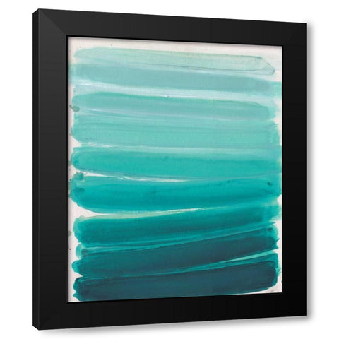 Ombre Teal Black Modern Wood Framed Art Print by Haynes, Smith