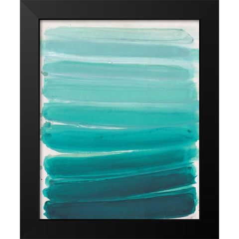 Ombre Teal Black Modern Wood Framed Art Print by Haynes, Smith