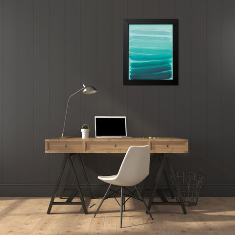 Ombre Teal 2 Black Modern Wood Framed Art Print by Haynes, Smith