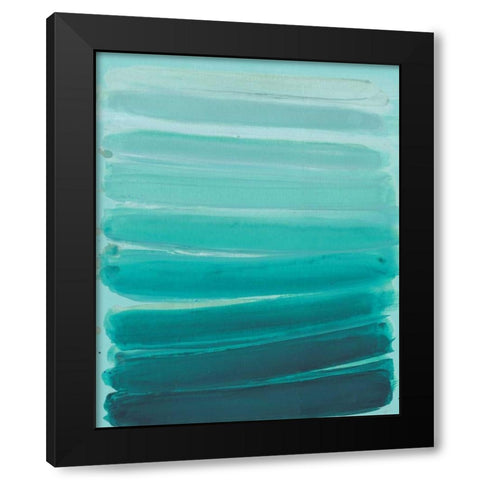Ombre Teal 2 Black Modern Wood Framed Art Print by Haynes, Smith
