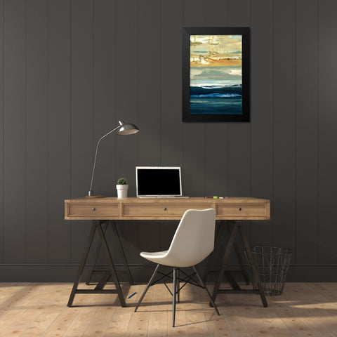 Gold Beach Black Modern Wood Framed Art Print by Haynes, Smith