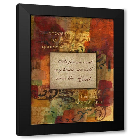 We Will Serve Autumn Blooms Black Modern Wood Framed Art Print by Haynes, Smith