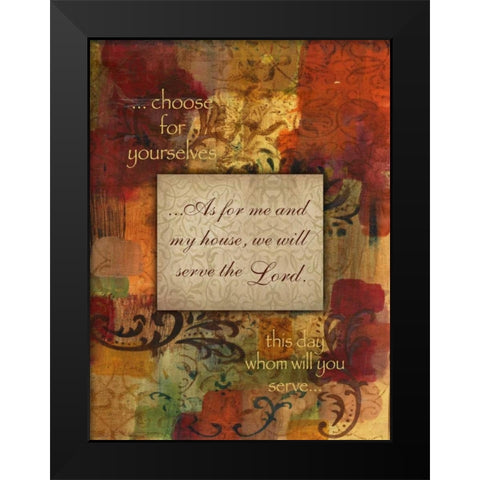We Will Serve Autumn Blooms Black Modern Wood Framed Art Print by Haynes, Smith