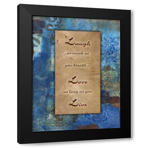 Live Love Laugh Winter Rain Black Modern Wood Framed Art Print with Double Matting by Haynes, Smith