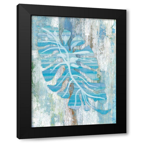 Blue Dreams Palm Black Modern Wood Framed Art Print with Double Matting by Haynes, Smith