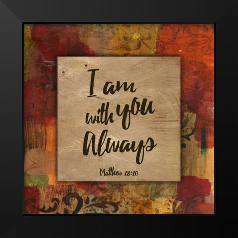 I am with you always Autumn Blooms Black Modern Wood Framed Art Print by Haynes, Smith